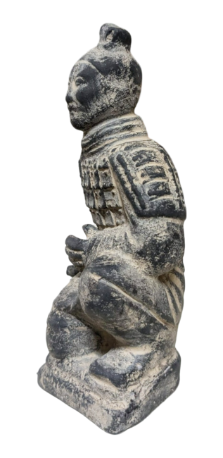 Black Kneeling Archer Statue in Terracotta 15cm