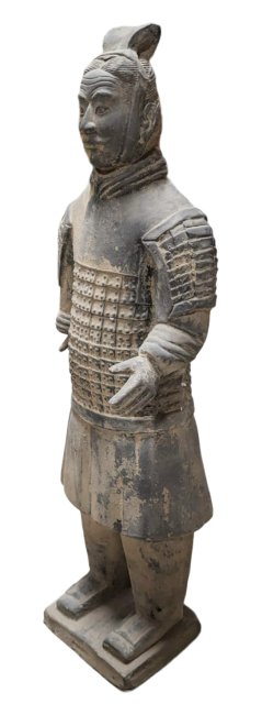 Black Warriors Statue with Armor in Terracotta 50cm