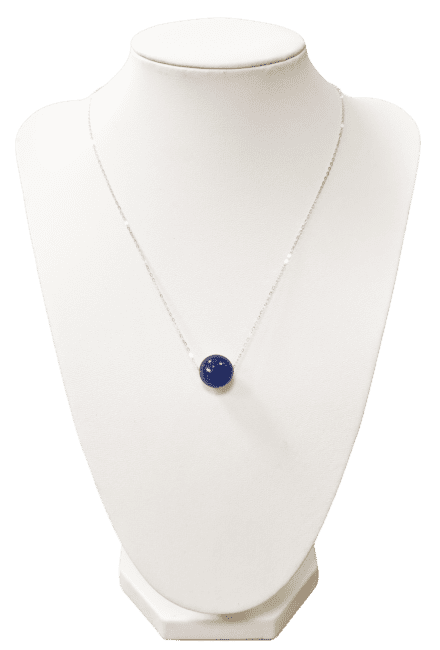 925 Silver Lapis Lazuli AA Ball 12mm Necklace