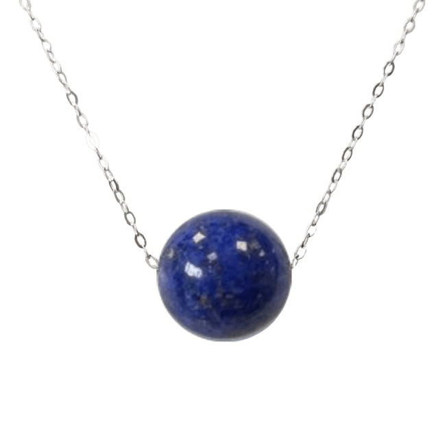 925 Silver Lapis Lazuli AA Ball 12mm Necklace