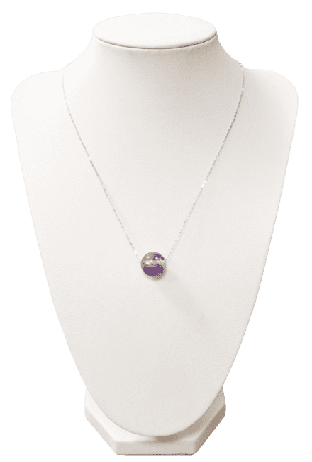 925 Silver Necklace Amethyst AA Ball 12mm