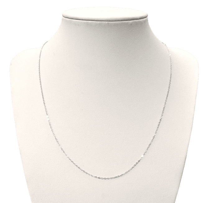 925 Silver Chain Necklace Adjustable Oval Mesh Chain 45 cm