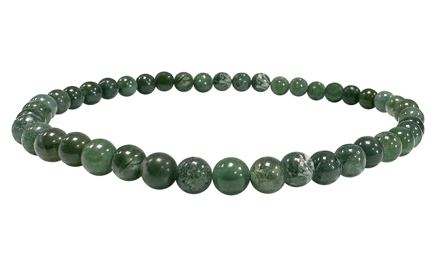 Moss Agate A bracelet 4mm pearls