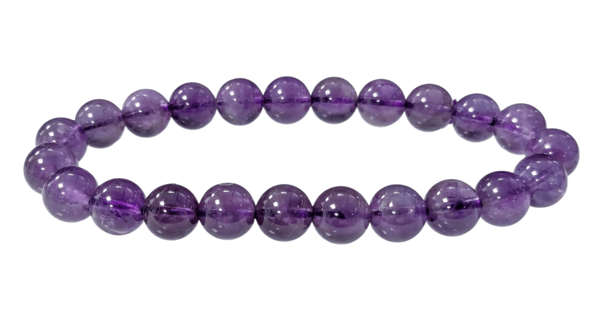 Amethyst bracelet Uruguay AA beads 8mm