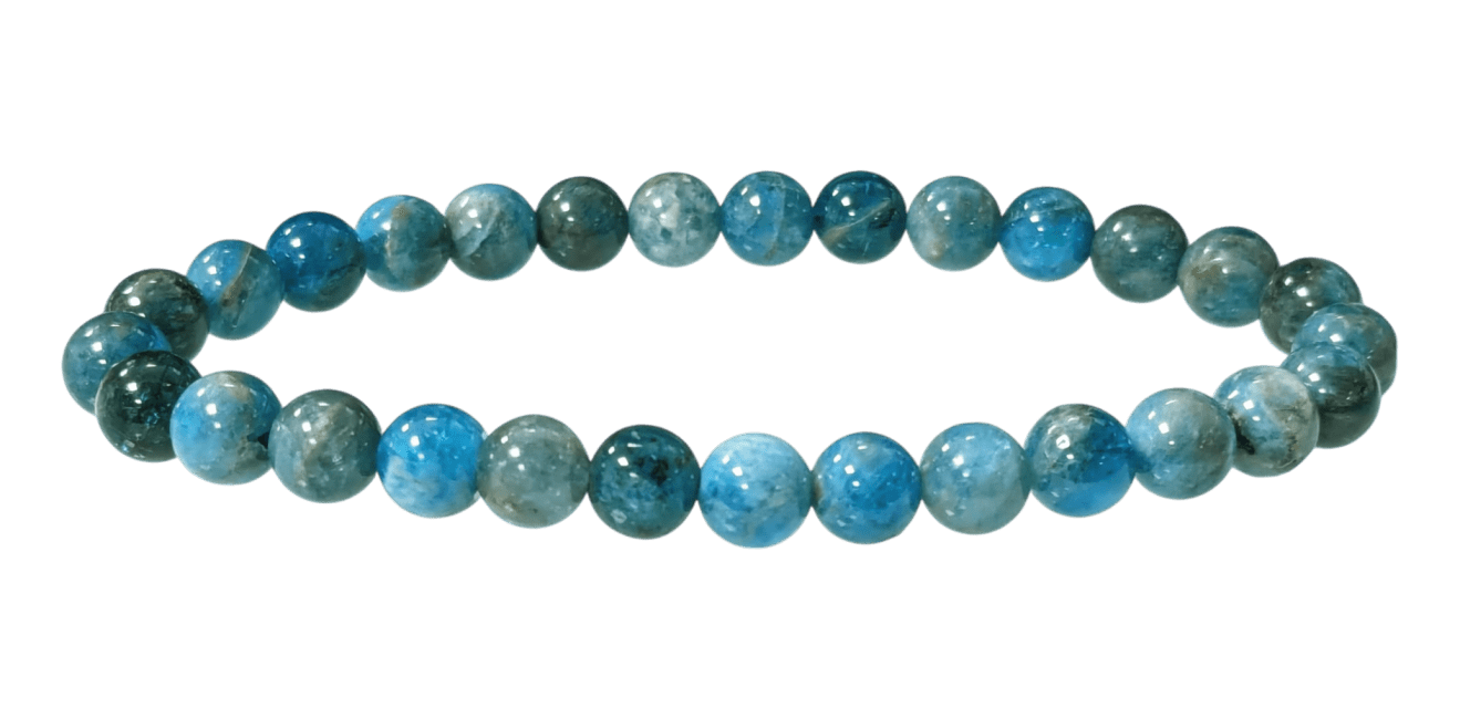 Bracelet Blue Apatite AB beads 6-7mm