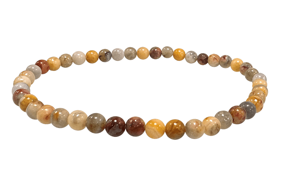 Bracelet Agate Crazy Lace beads 4mm