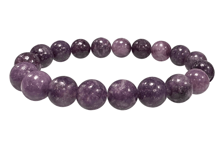 Dark Lepidolite A 10mm pearls bracelet