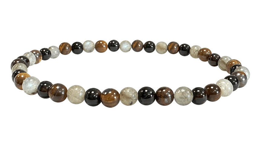 4mm pearls Labradorite Onyx & Tiger eye bracelet