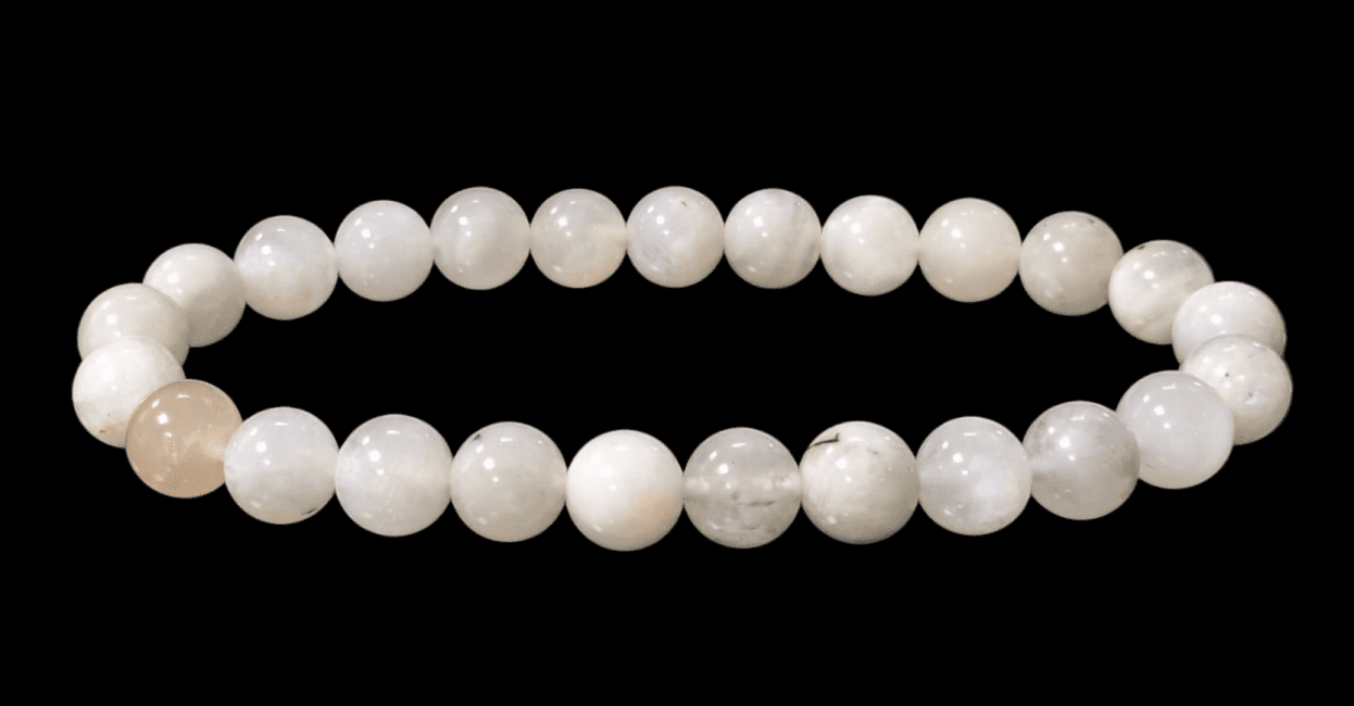 Peristerite white moonstone bracelet beads 7.5-8.5mm