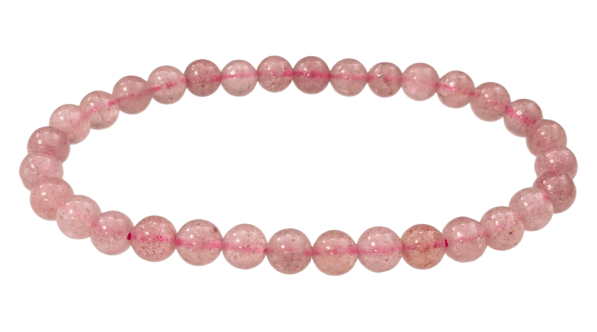 Hematoides Strawberry Quartz A pearls bracelet 6mm