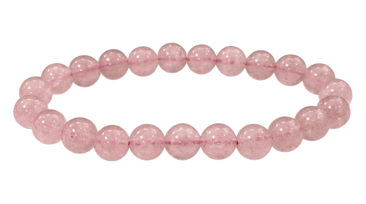 Hematoides Strawberry Quartz A pearls bracelet 8mm