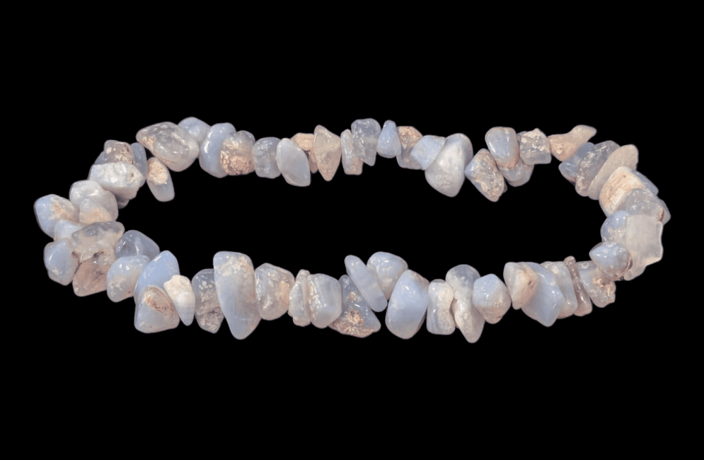 Bracelet Blue Chalcedony chips 5-8mm 18cm