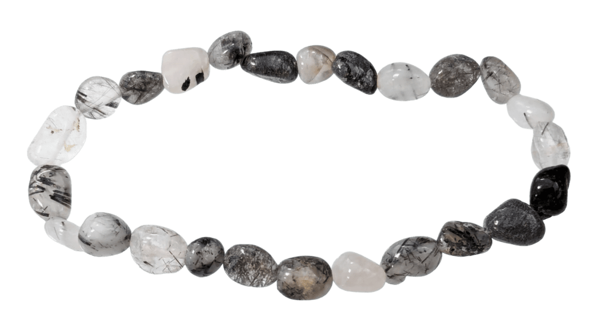 A Tourmaline Rock Crystal Bracelet tumbled stones