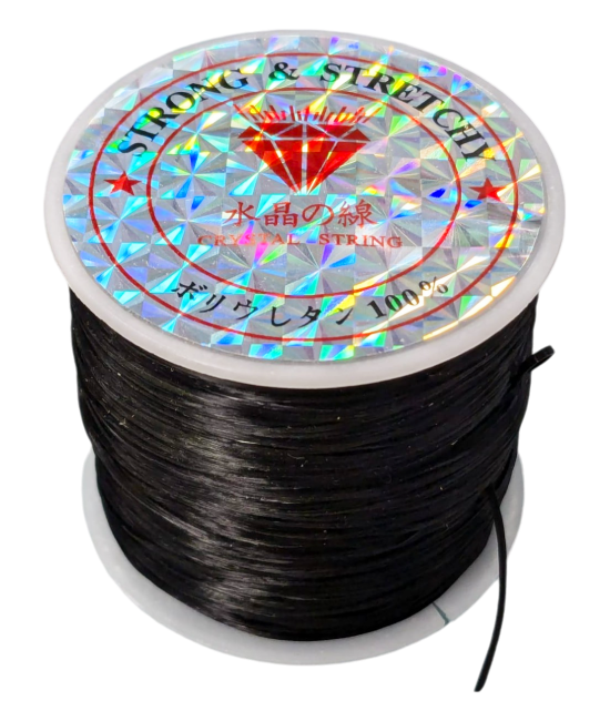 Flat Black elastic wire 50m