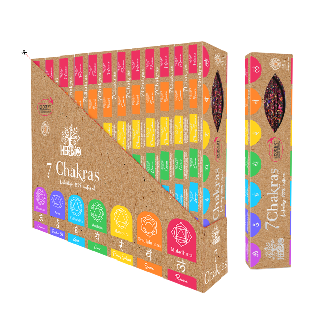Herbio 7 Chakras Ecocert Incense in Fagot Stick 20g