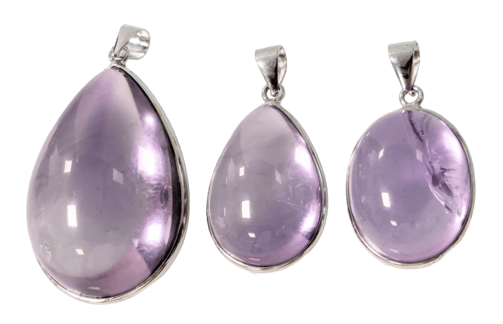 925 Silver Pendant Amethyst AAA 3 pieces 18.87g