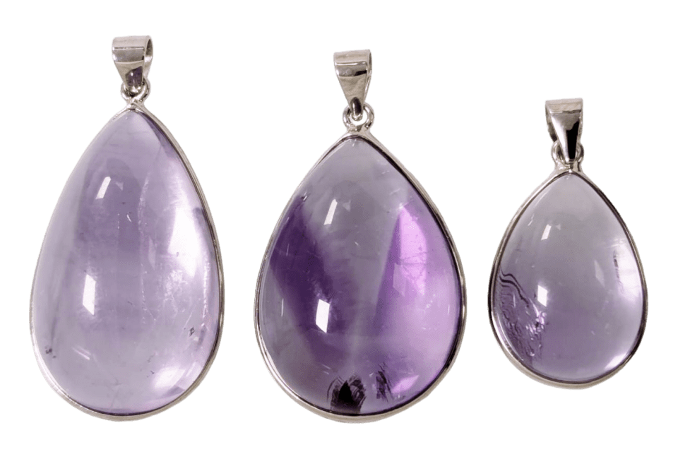 925 Silver Pendant Amethyst AAA 3 pieces 17.12g