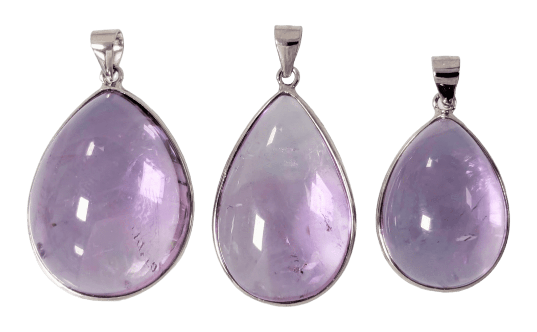 925 Silver Pendant Amethyst AAA 3 pieces 16.5g