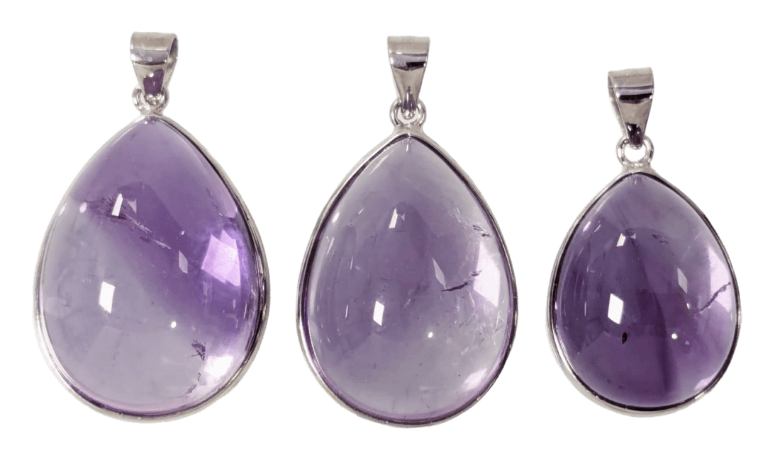 925 Silver Pendant Amethyst AAA 3 pieces 16.29g