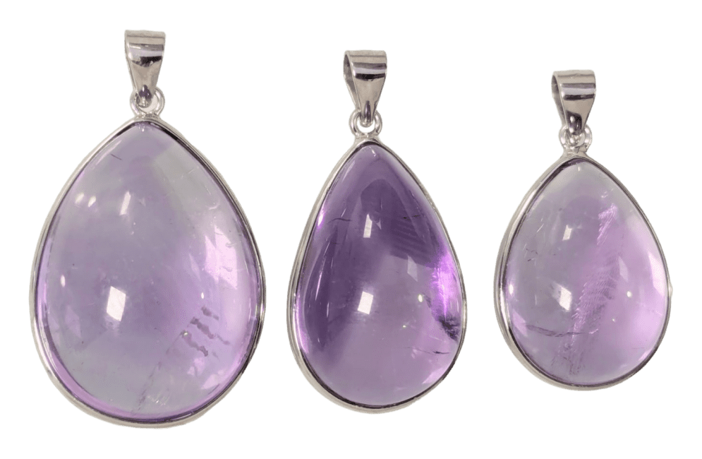 925 Silver Pendant Amethyst AAA 3 pieces 14.88g