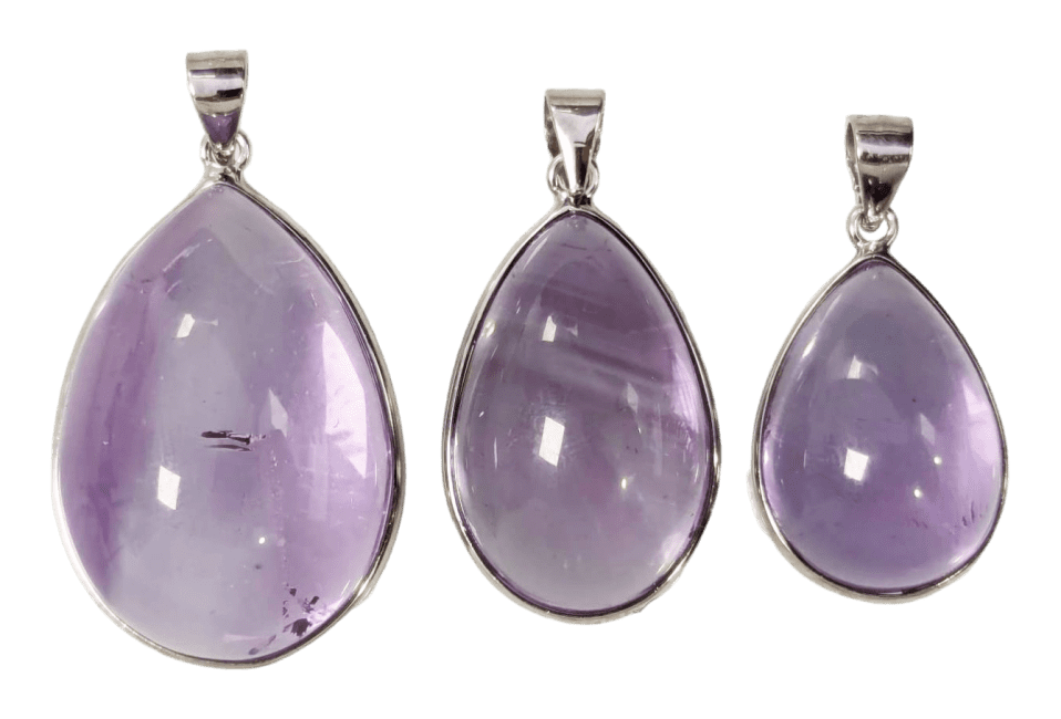 925 Silver Pendant Amethyst AAA 3 pieces 15.76g