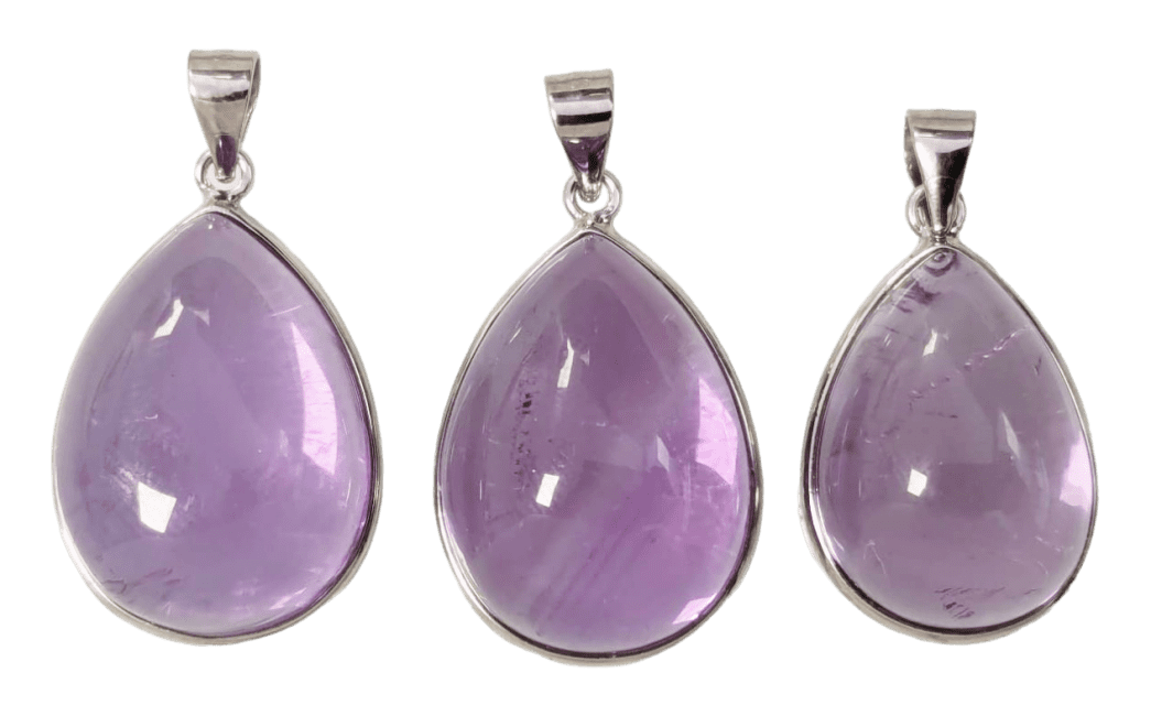 925 Silver Pendant Amethyst AAA 3 pieces 13.04g