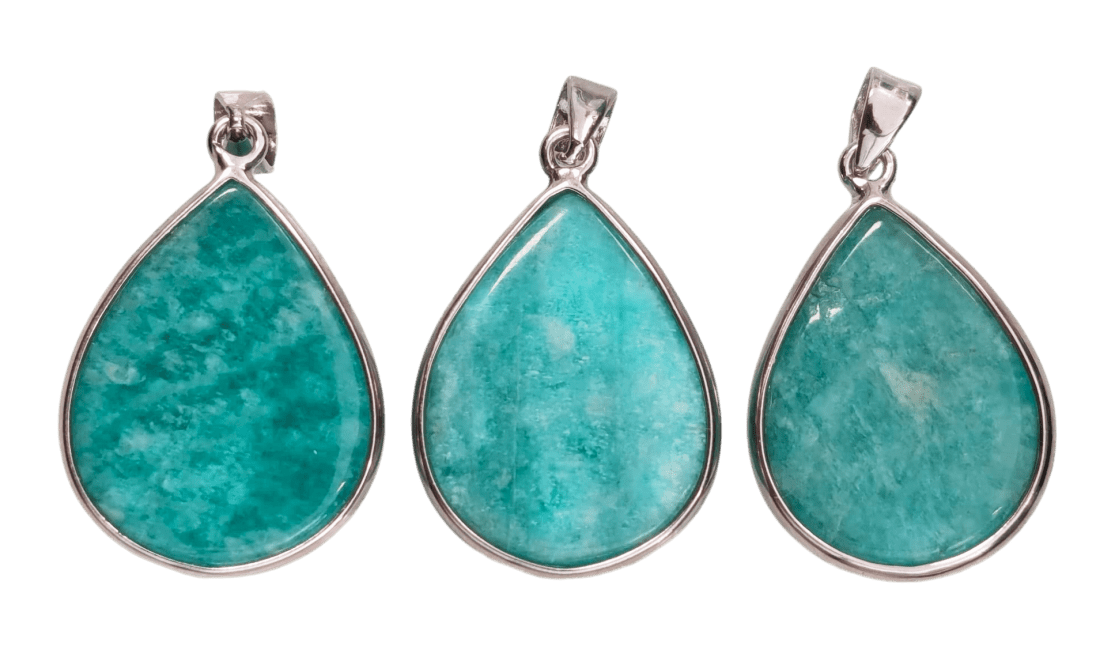 925 Silver Pendant Amazonite AA+ 3 pieces 10.75g