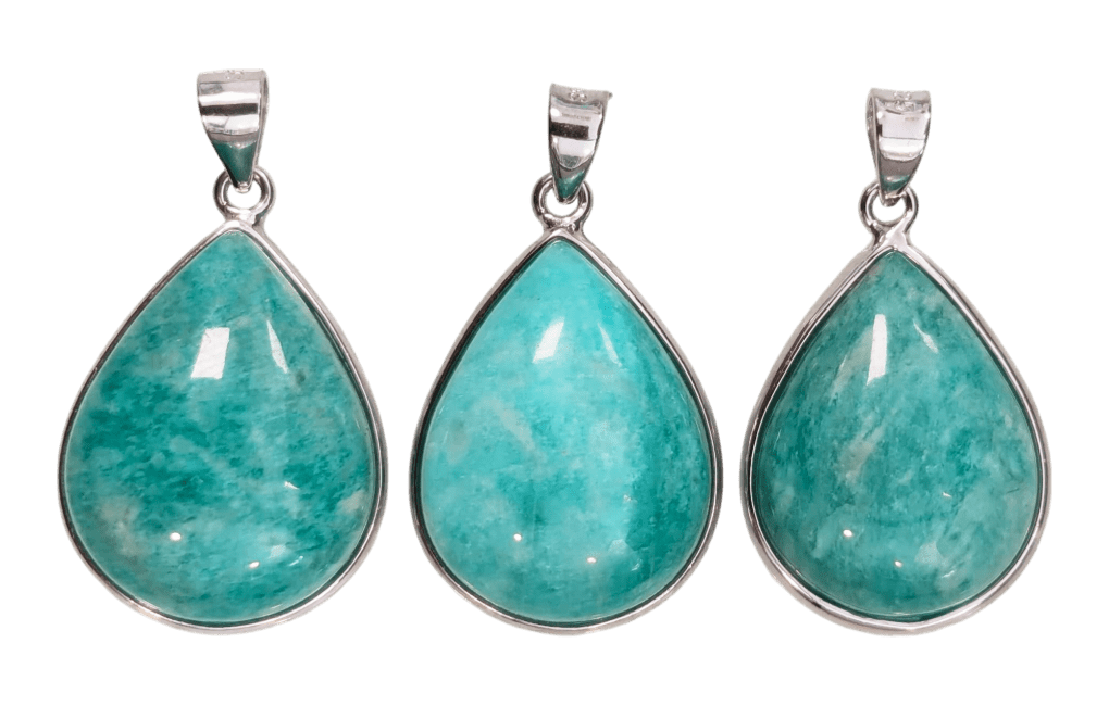 925 Silver Pendant Amazonite AA+ 3 pieces 10.75g