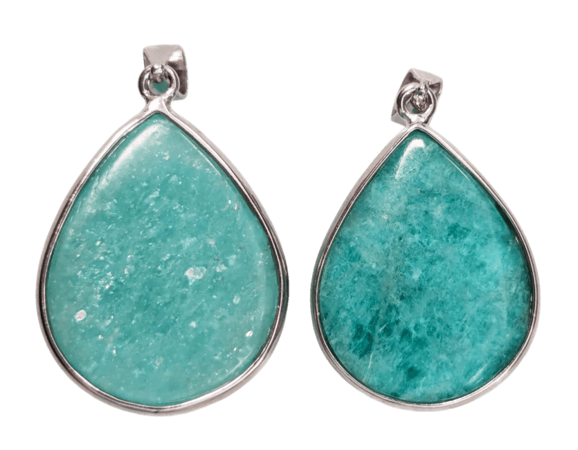 925 Silver Pendant Amazonite AA+ 2 pieces 9.91g