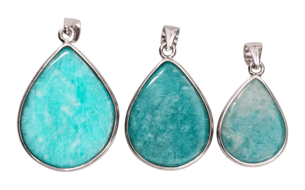 925 Silver Pendant Amazonite AA+ 3 pieces 11.3g