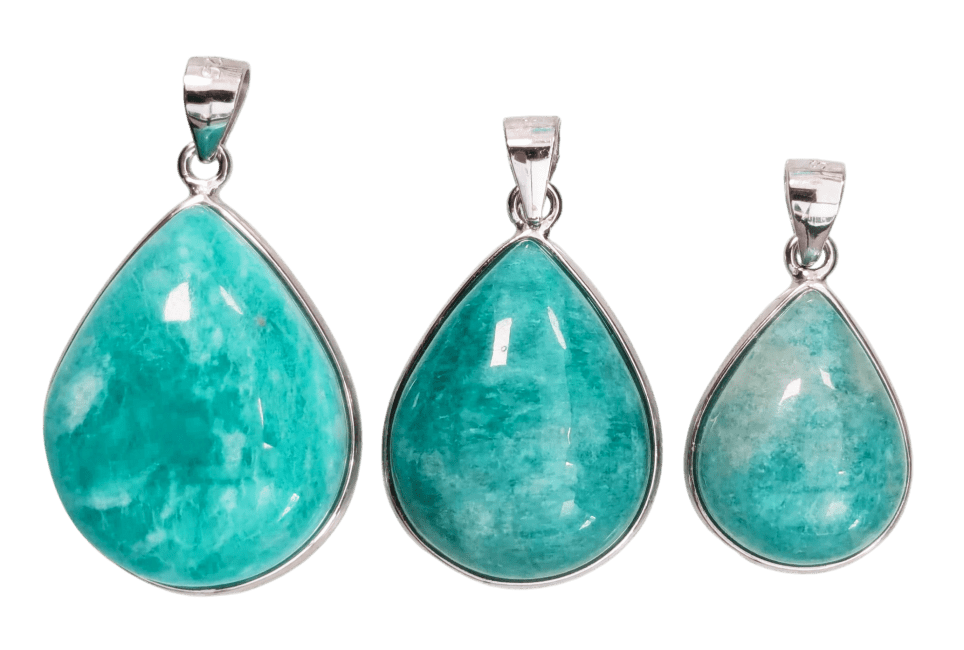 925 Silver Pendant Amazonite AA+ 3 pieces 11.3g