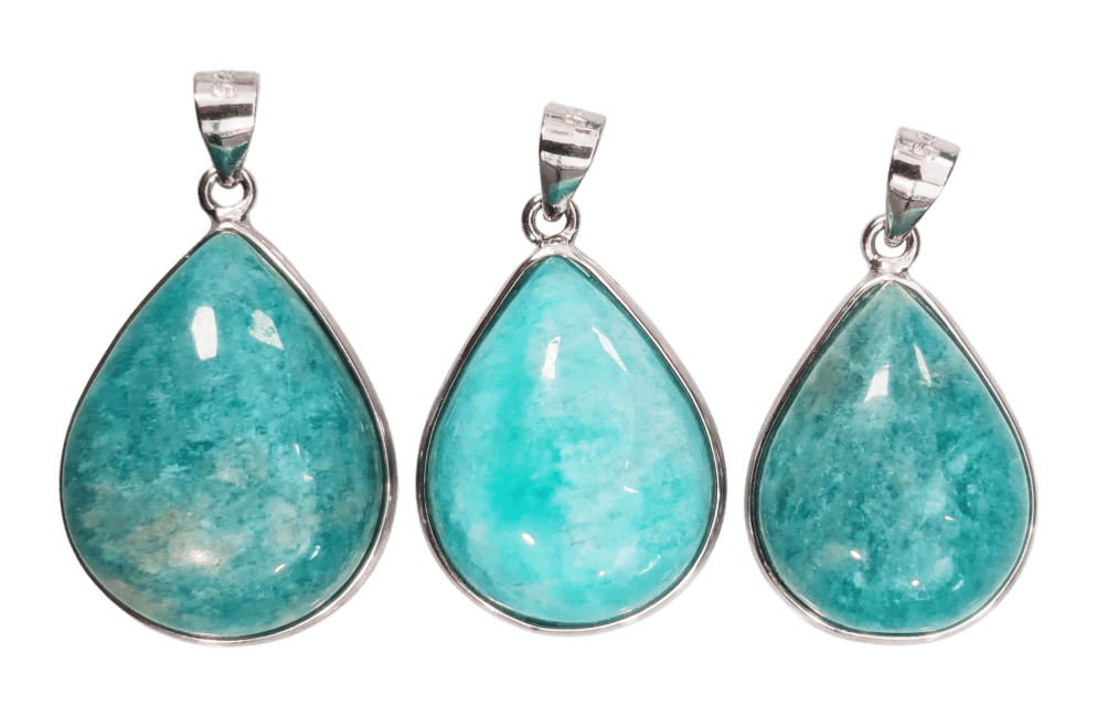 925 Silver Pendant Amazonite AA+ 3 pieces 10.91g