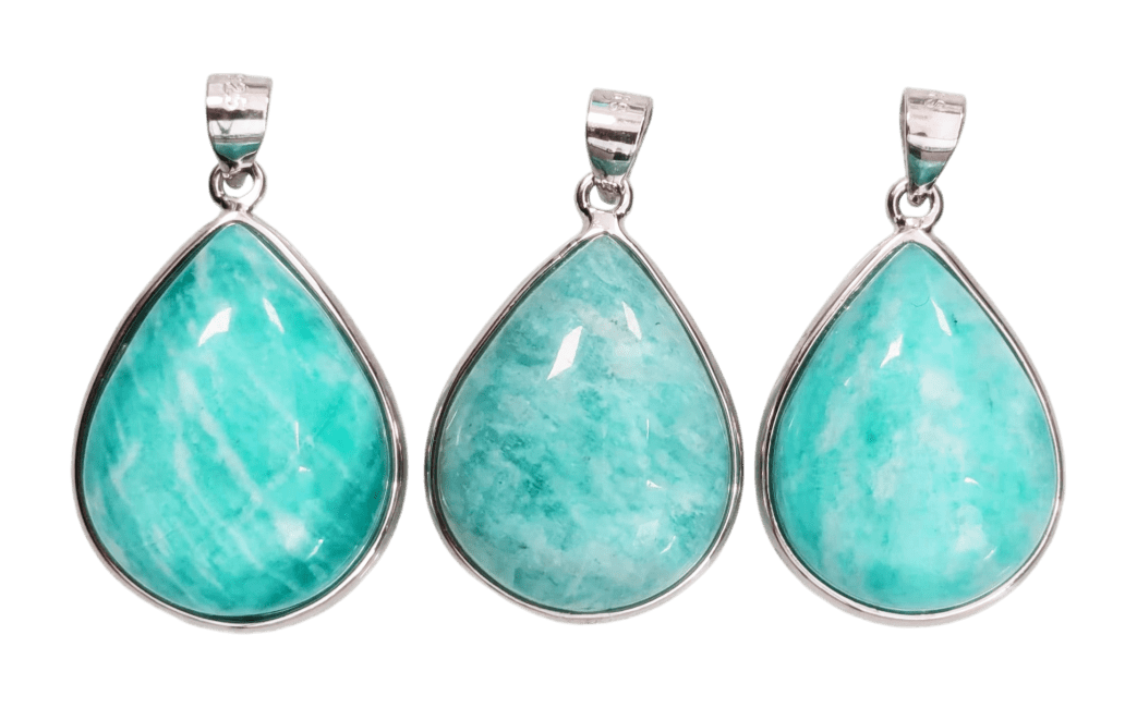 925 Silver Pendant Amazonite AA+ 3 pieces 11.71g