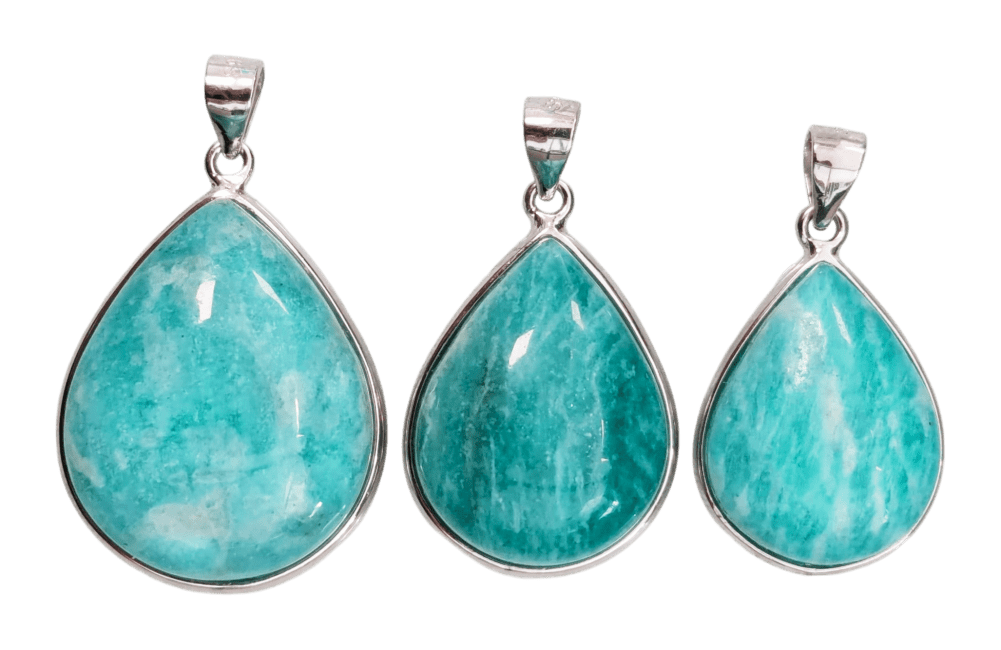 925 Silver Pendant Amazonite AA+ 3 pieces 12.58g