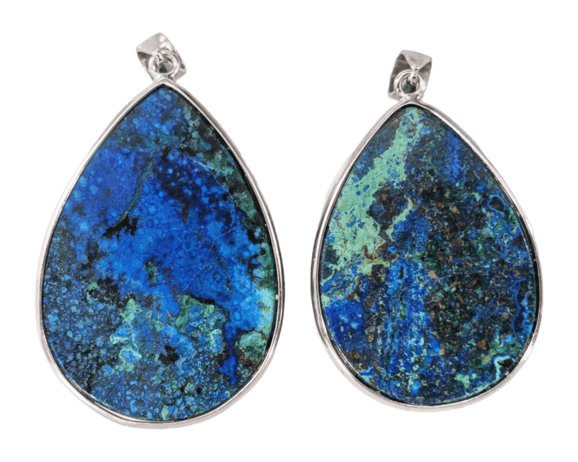 925 Silver Azurite Malachite Pendant AAA 3 pieces 22.7g