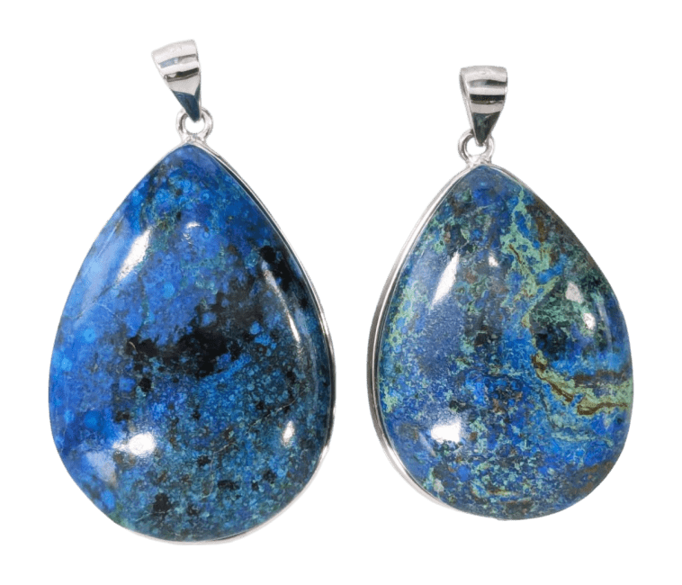 925 Silver Azurite Malachite Pendant AAA 3 pieces 22.7g