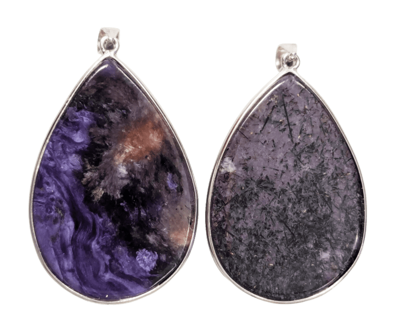 925 Silver Charoite AA Pendant 2 pieces 24.37g