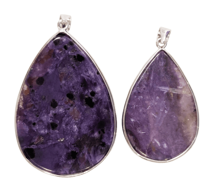 925 Silver Charoite AA Pendant 2 pieces 19.91g