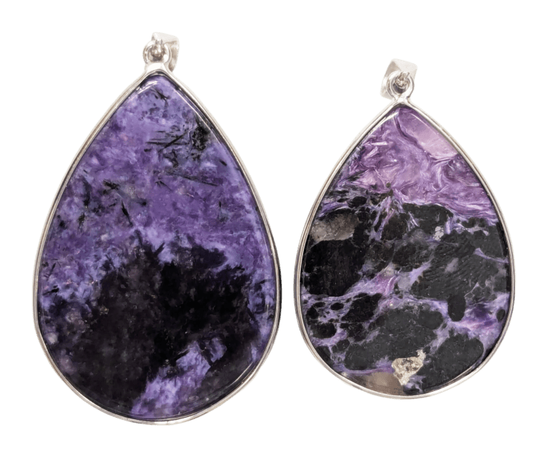 925 Silver Pendant Charoite AA 2 pieces 21.49g