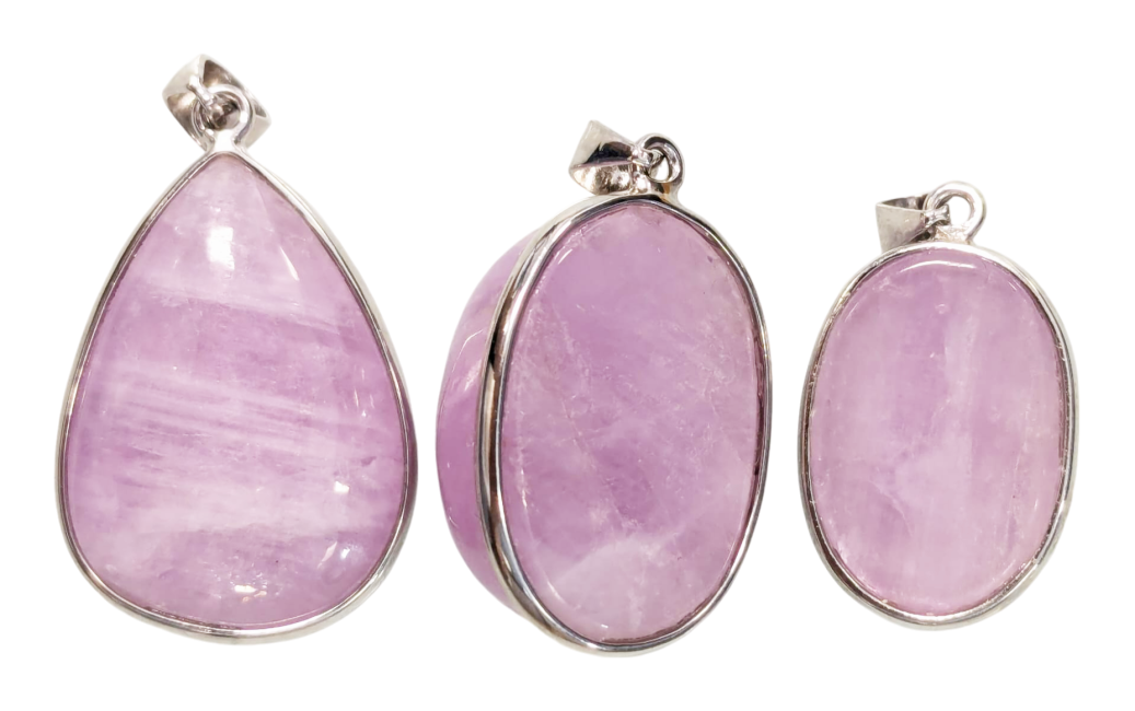 Kunzite AA+ 925 Silver Pendant 3 pieces 20.25g