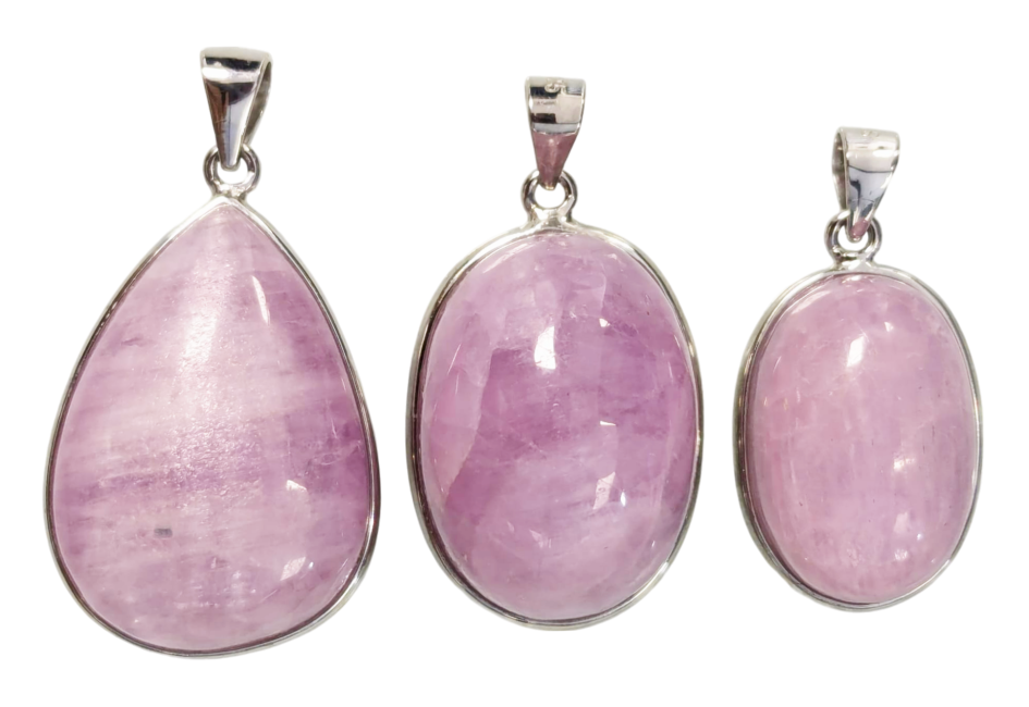 Kunzite AA+ 925 Silver Pendant 3 pieces 20.25g