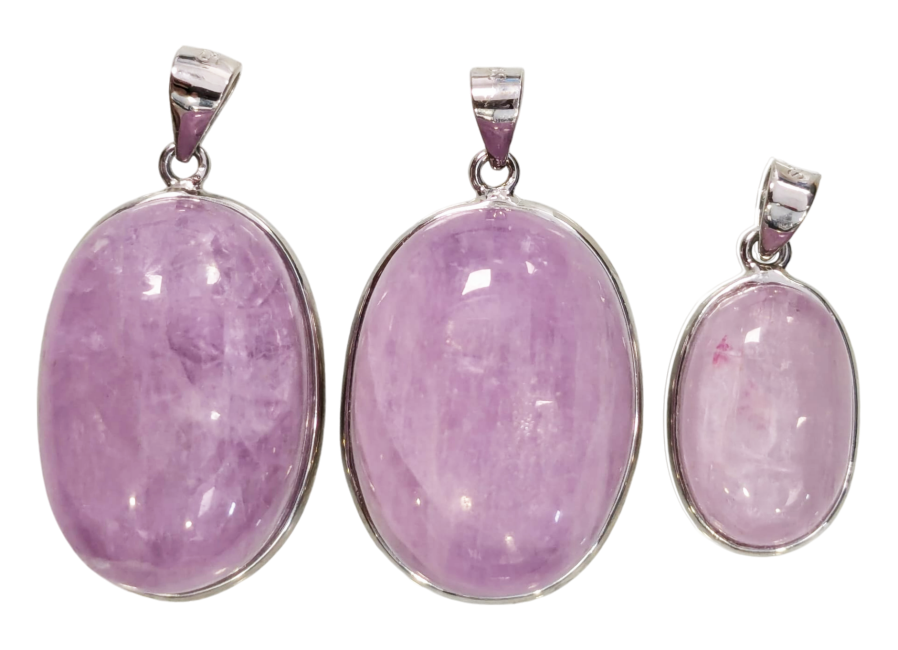 Kunzite AA+ 925 Silver Pendant 3 pieces 21.46g