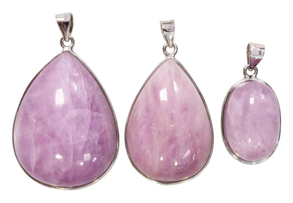 Kunzite AA+ 925 Silver Pendant 3 pieces 23.02g