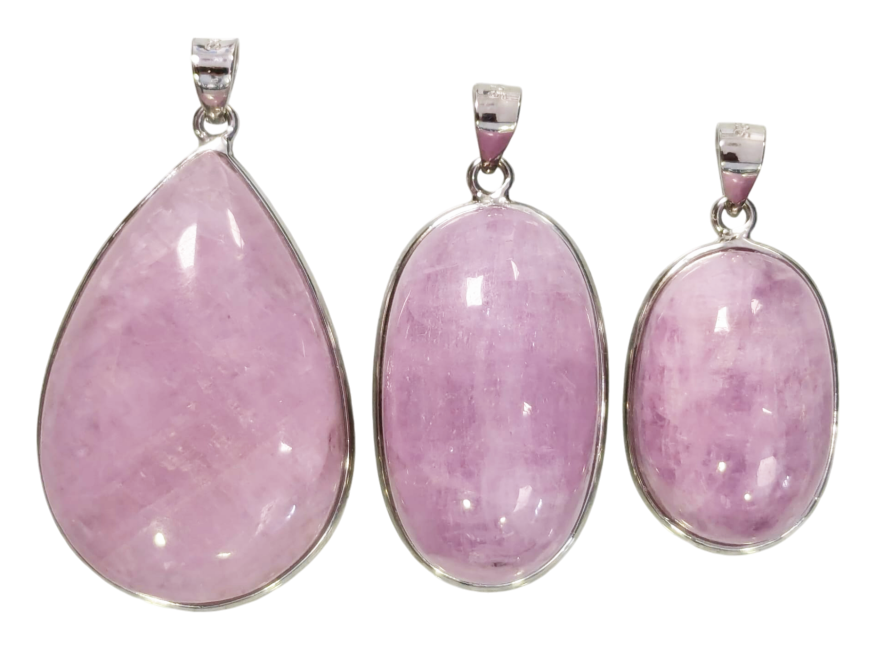 Kunzite AA+ 925 Silver Pendant 3 pieces 23.88g