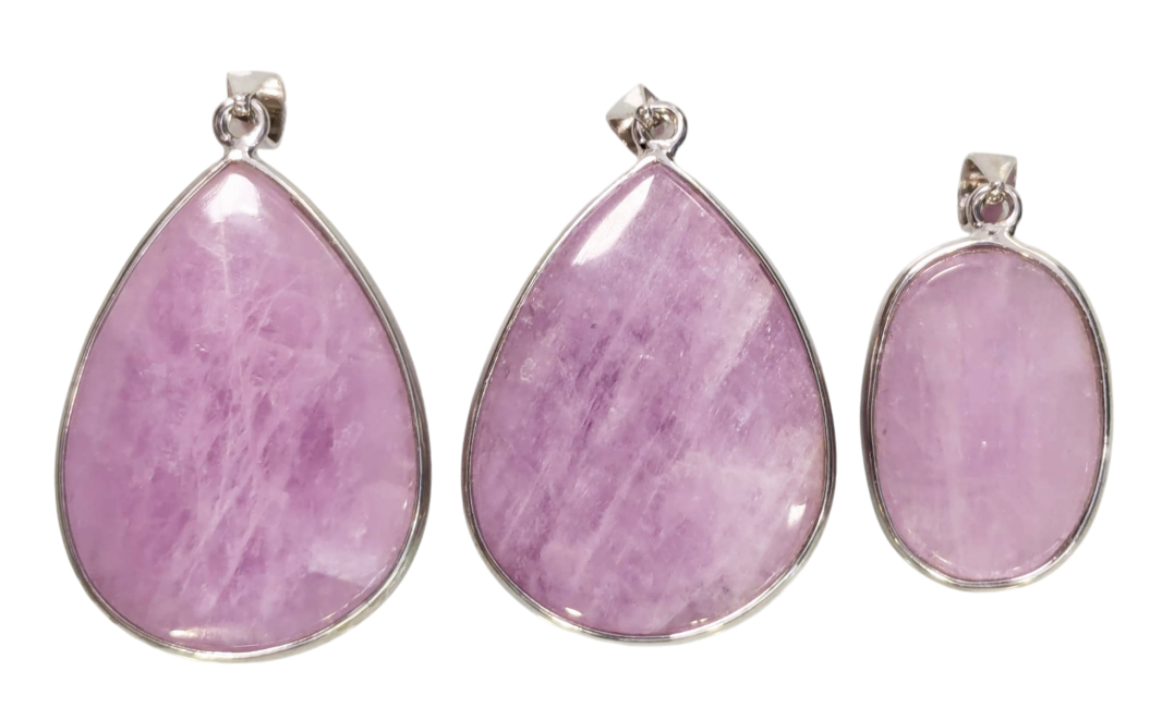 Kunzite AA+ 925 Silver Pendant 3 pieces 22.63g