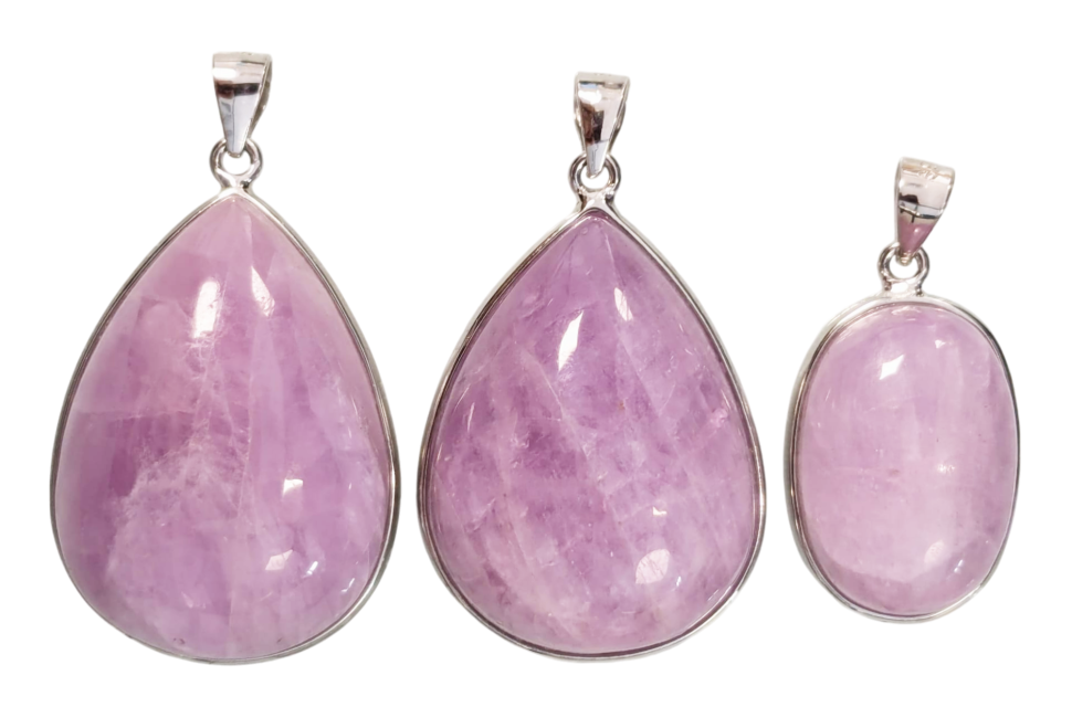 Kunzite AA+ 925 Silver Pendant 3 pieces 22.63g