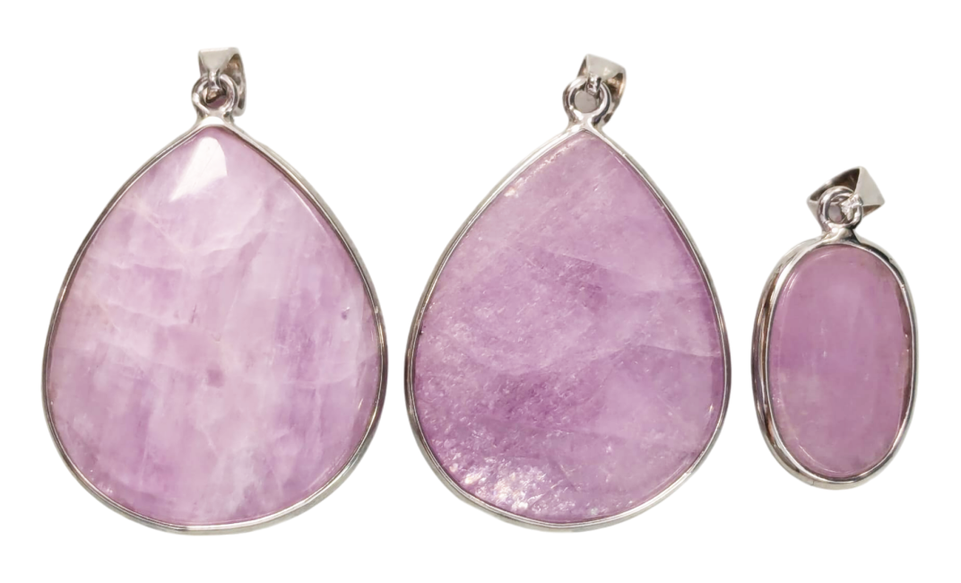 925 Silver Kunzite AA+ Pendant 3 pieces 21.28g