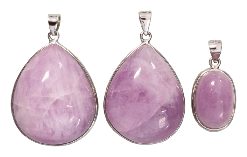 925 Silver Kunzite AA+ Pendant 3 pieces 21.28g