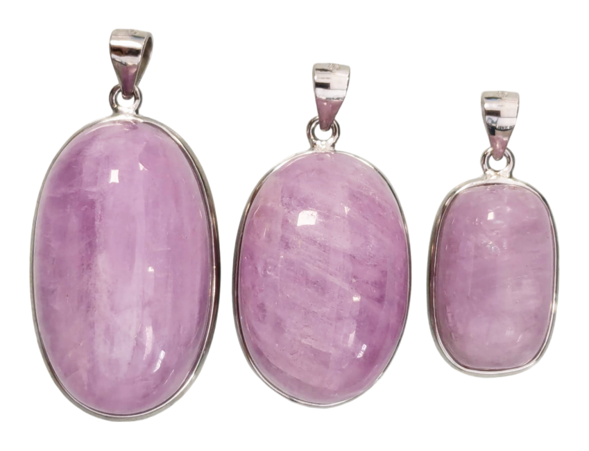 Kunzite AA+ 925 Silver Pendant 3 pieces 21.6g