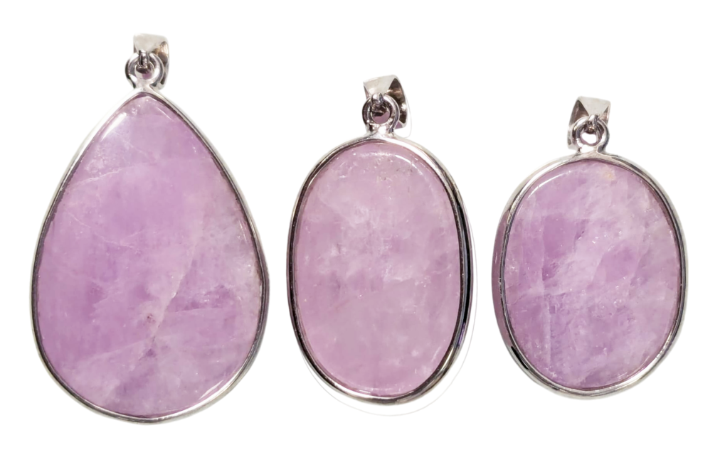 925 Silver Kunzite AA+ Pendant 3 pieces 19.91g